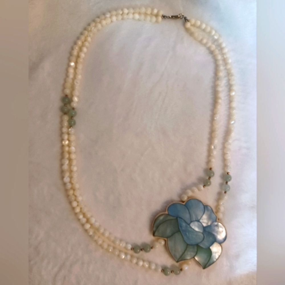 Lee Sands Double Strand Lotus Flower Necklace